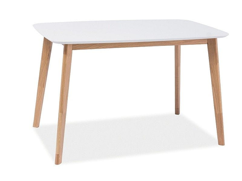 Veneti Jedálenský stôl RYSZARD - 120x75, biely / dub